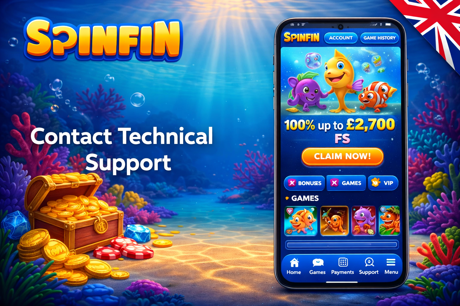 Smartphone showing the SpinFin website, highlighting game categories: Populaires (Popular), Top, and responsible gaming advice.